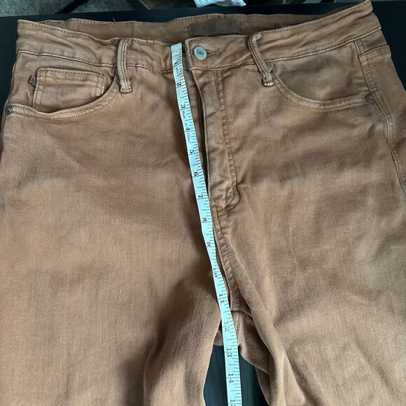 Judy Blue Jeans 15 32 Wide Leg Brown Garment Dyed Stretch Straight Leg Cropped - Picture 9 of 12